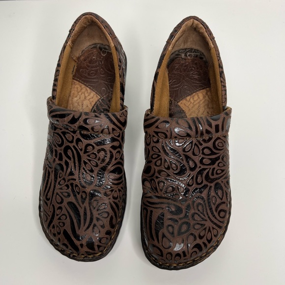 B.O.C Born Concept Peggy Brown and Black Paisley Clog Sz 9 / 40.5 Leather Upper - Picture 2 of 8